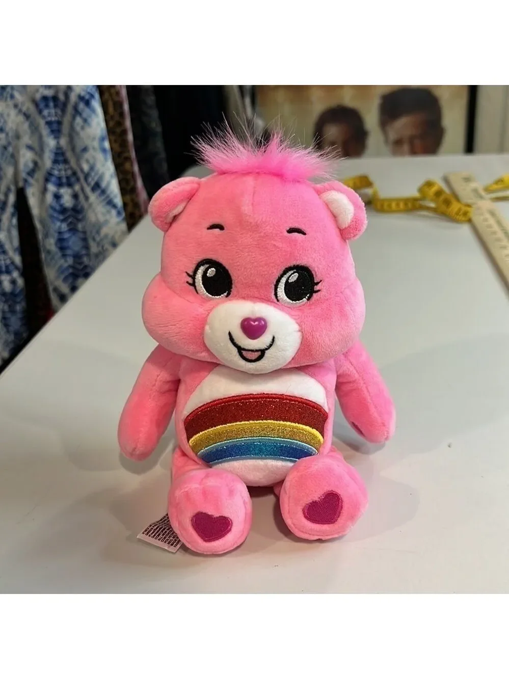 Care Bear Cheer Bear Plush Rainbow Sparkles
